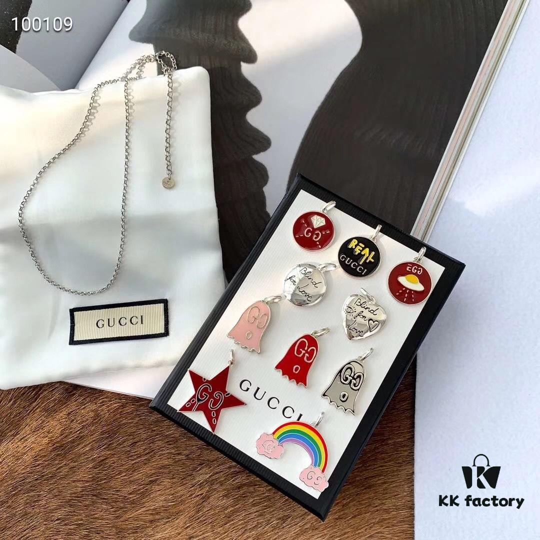 Exclusive In-Stock‼ Gucci 'REAL' Series Sterling Silver Necklace