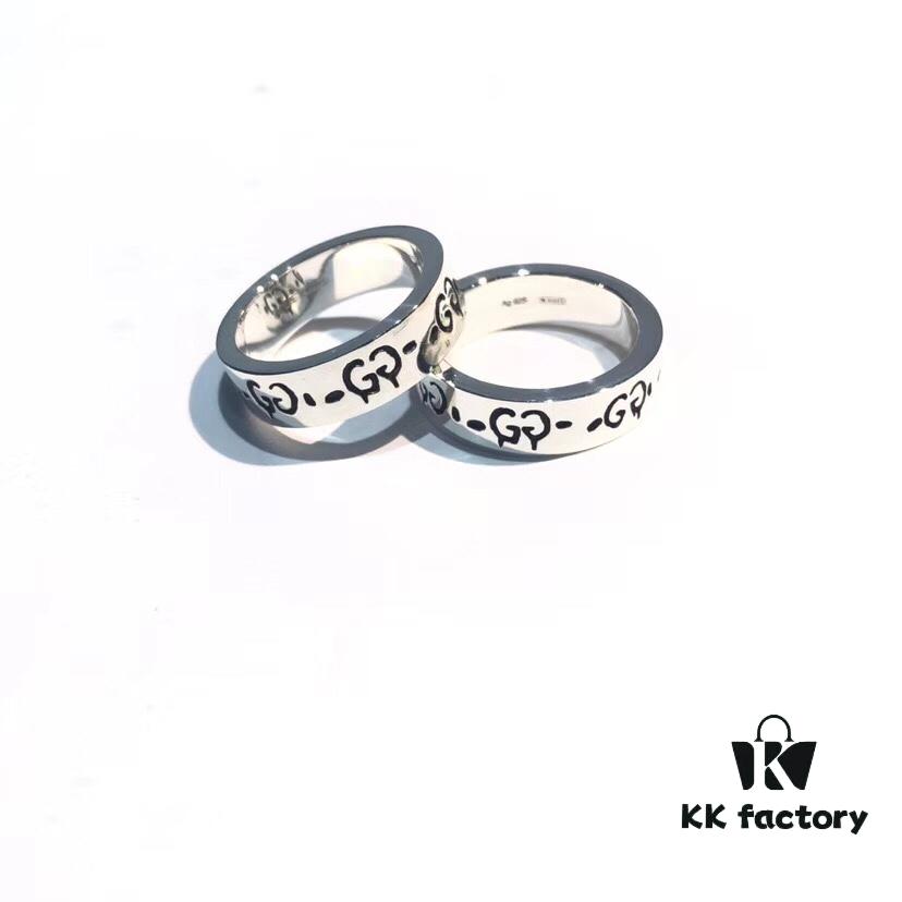 Gucci Ghost Sterling Silver Ring 6mm