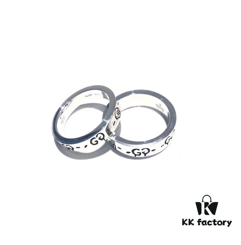 Gucci Ghost Sterling Silver Ring 4mm