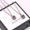 Gucci Men's Square Hollow G Necklace in Sterling Silver