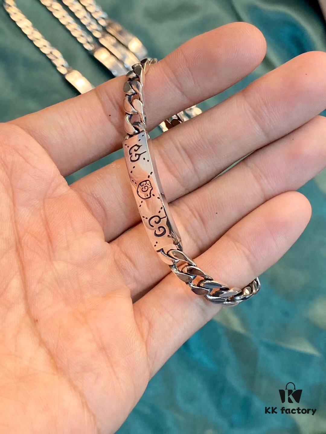 GUCCI Sterling Silver Bracelet - Minimalist and Elegant, Celebrity Style, Trending Hot Item