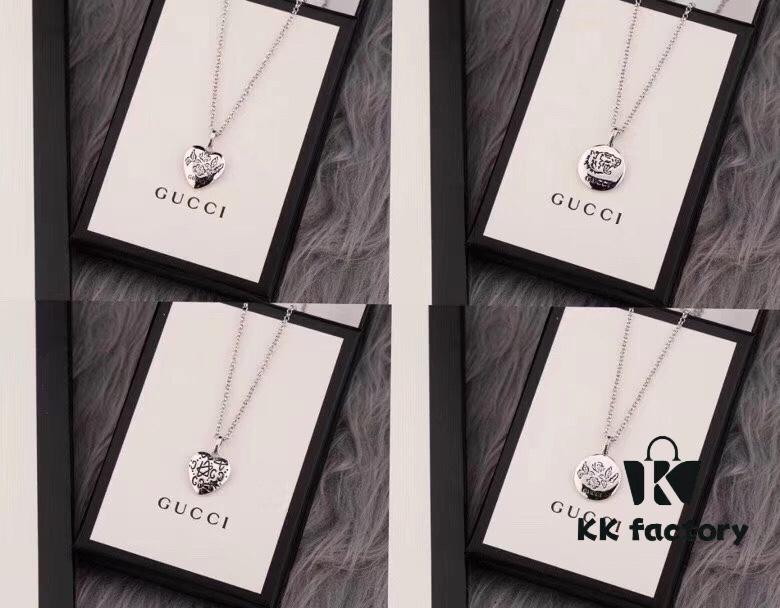 Gucci Double G Necklace, Unisex Interlocking Logo Pendant, Handcrafted S925 Sterling Silver, High-End Replica