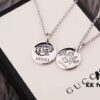 Gucci Double G Necklace, Unisex Interlocking Logo Pendant, Handcrafted S925 Sterling Silver, High-End Replica