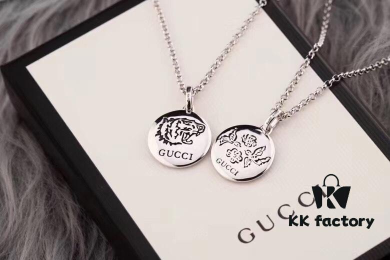 Gucci Double G Necklace, Unisex Interlocking Logo Pendant, Handcrafted S925 Sterling Silver, High-End Replica