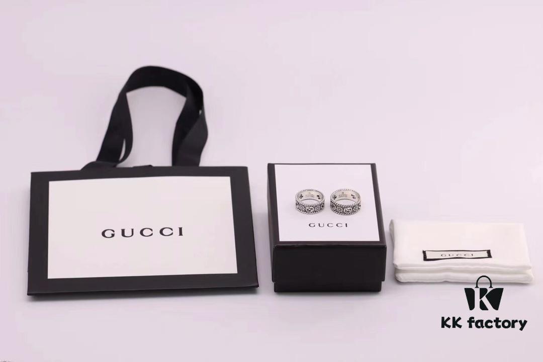 Gucci Double G Sunflower Couple Ring in Sterling Silver