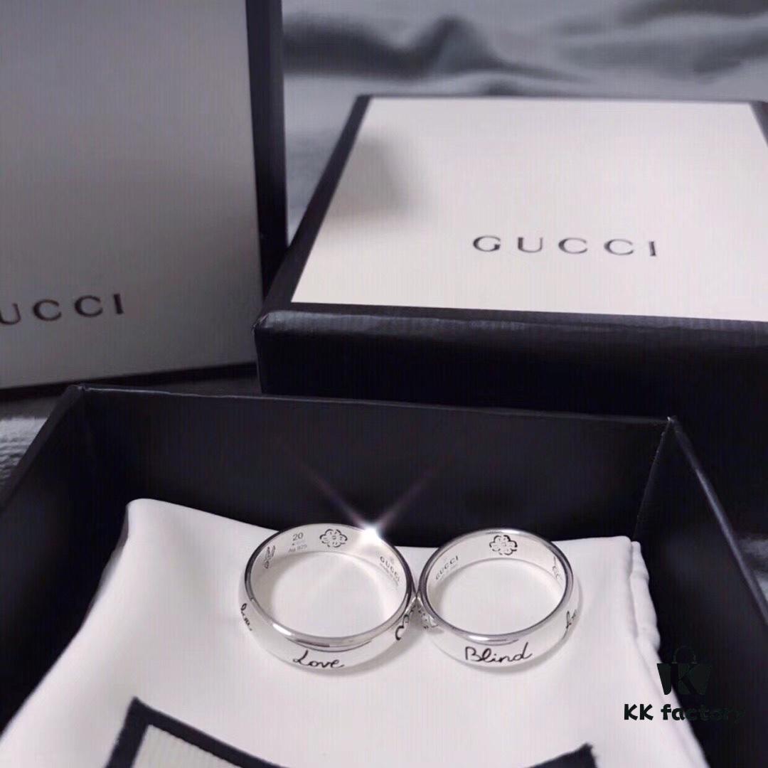 GUCCI 2019 Latest Ring Original 925 Sterling Silver (GucciGhost) Series Accessory to Awaken Vibrant Perception, Simple and Stylish, Independent and Unconventional