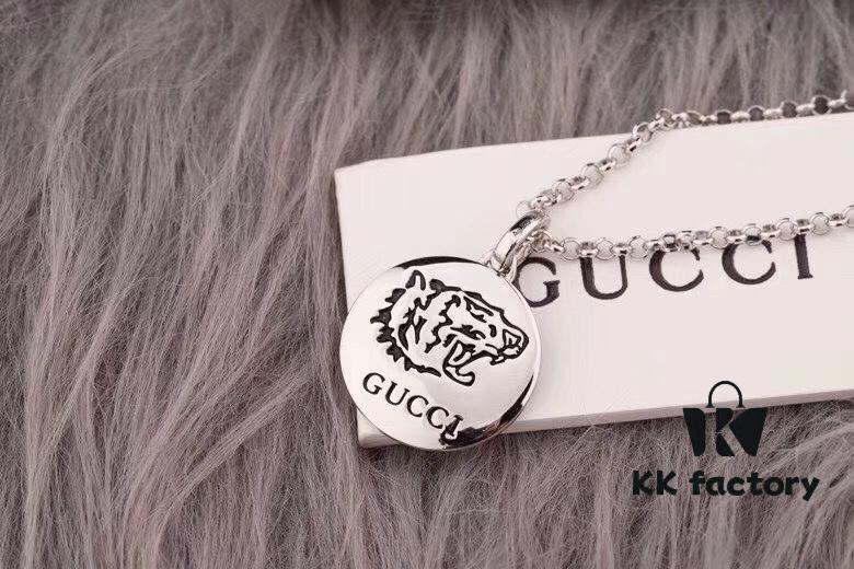 Gucci Double G Necklace, Unisex Interlocking Logo Pendant, Handcrafted S925 Sterling Silver, High-End Replica