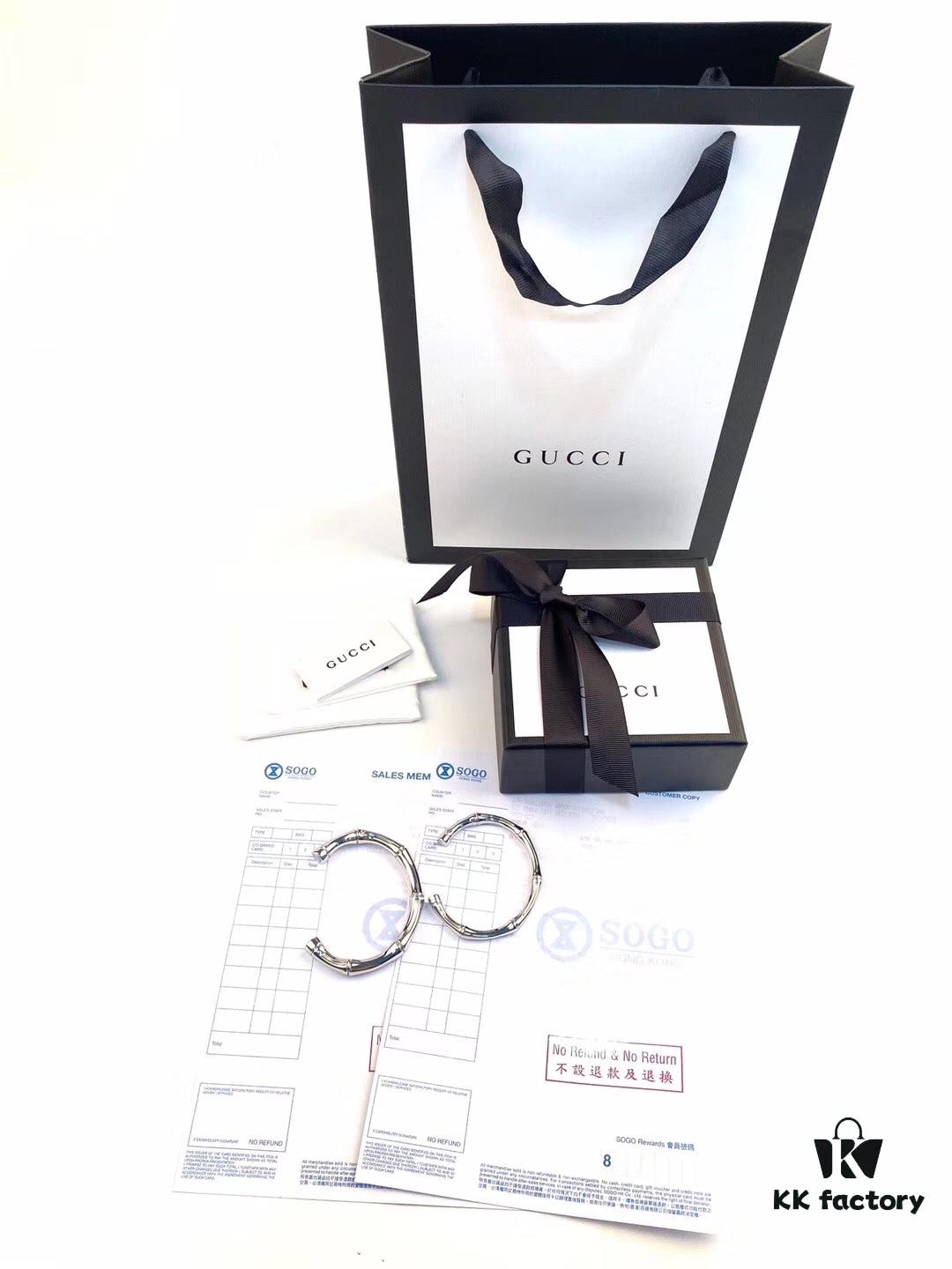 GUCCI Bamboo Cuff Bracelet 💅🏻💞🎍 Heavyweight Design, Premium Replica 925 Solid Silver Unisex Open Bangle with Original Logo