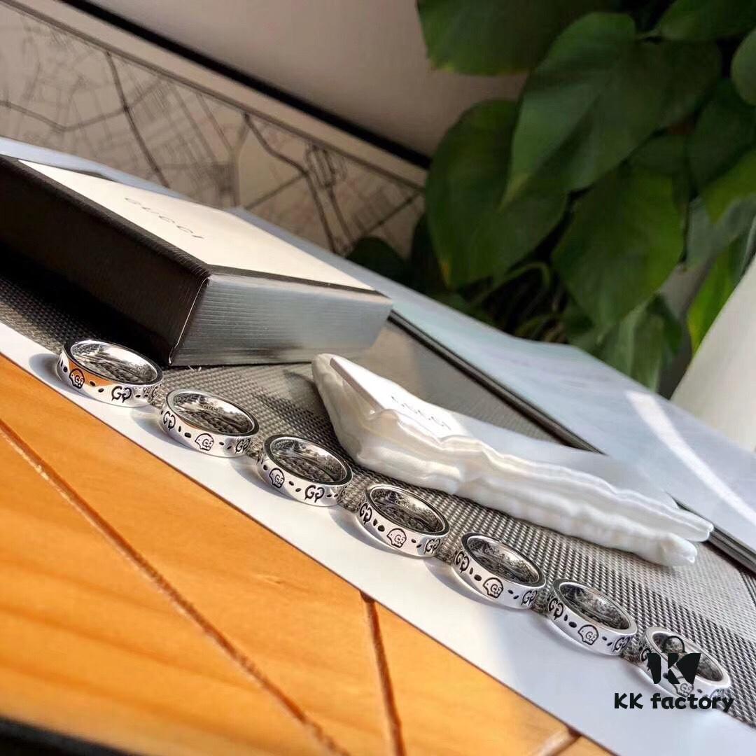 GucciGhost Skull Couple Ring - A Stylish Comeback Year, High-End Custom 925 Sterling Silver Minimalist Design for Everyday Wear