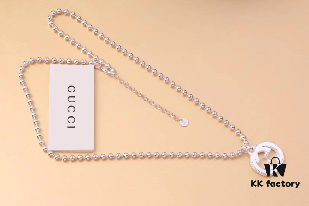 Authentic Replicated Gucci Cactus Classic Double G Necklace, Direct Wax Mold Craftsmanship, 925 Silver Material, Unisex Design, High-Quality Finish