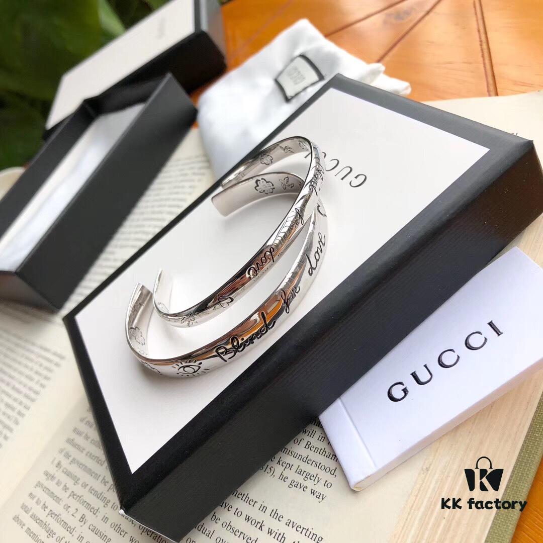 Gucci Unisex Bracelet in Sterling Silver, 'Blind for Love' Collection, Arriving Now – Perfect Valentine's Gift