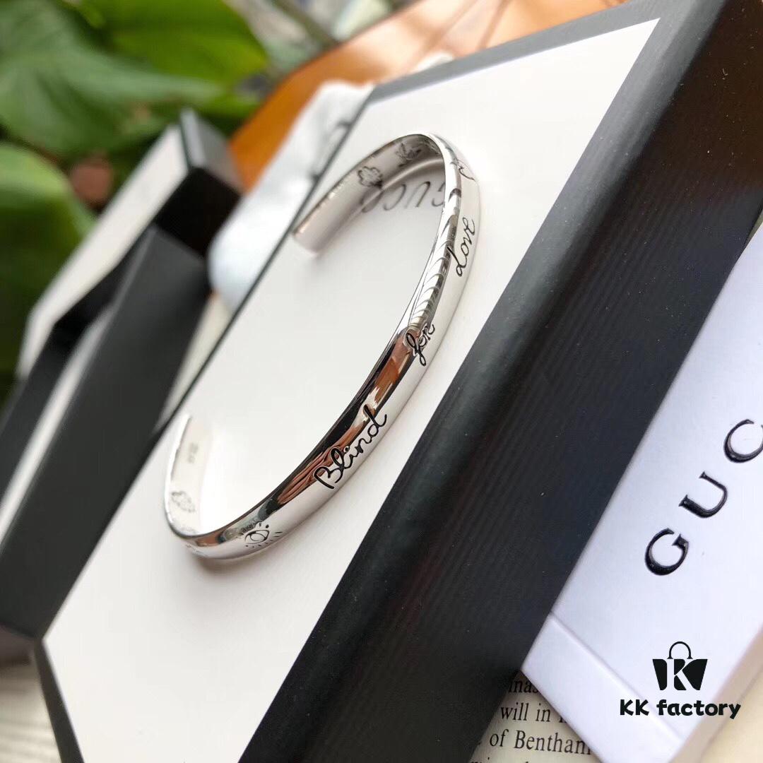Gucci Unisex Bracelet in Sterling Silver, 'Blind for Love' Collection, Arriving Now – Perfect Valentine's Gift