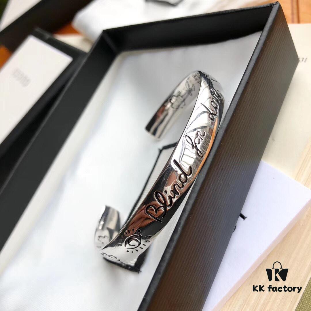 Gucci Unisex Bracelet in Sterling Silver, 'Blind for Love' Collection, Arriving Now – Perfect Valentine's Gift