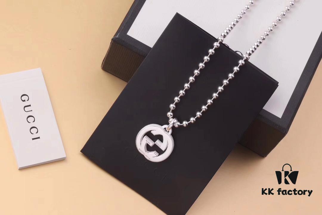 Authentic Replicated Gucci Cactus Classic Double G Necklace, Direct Wax Mold Craftsmanship, 925 Silver Material, Unisex Design, High-Quality Finish