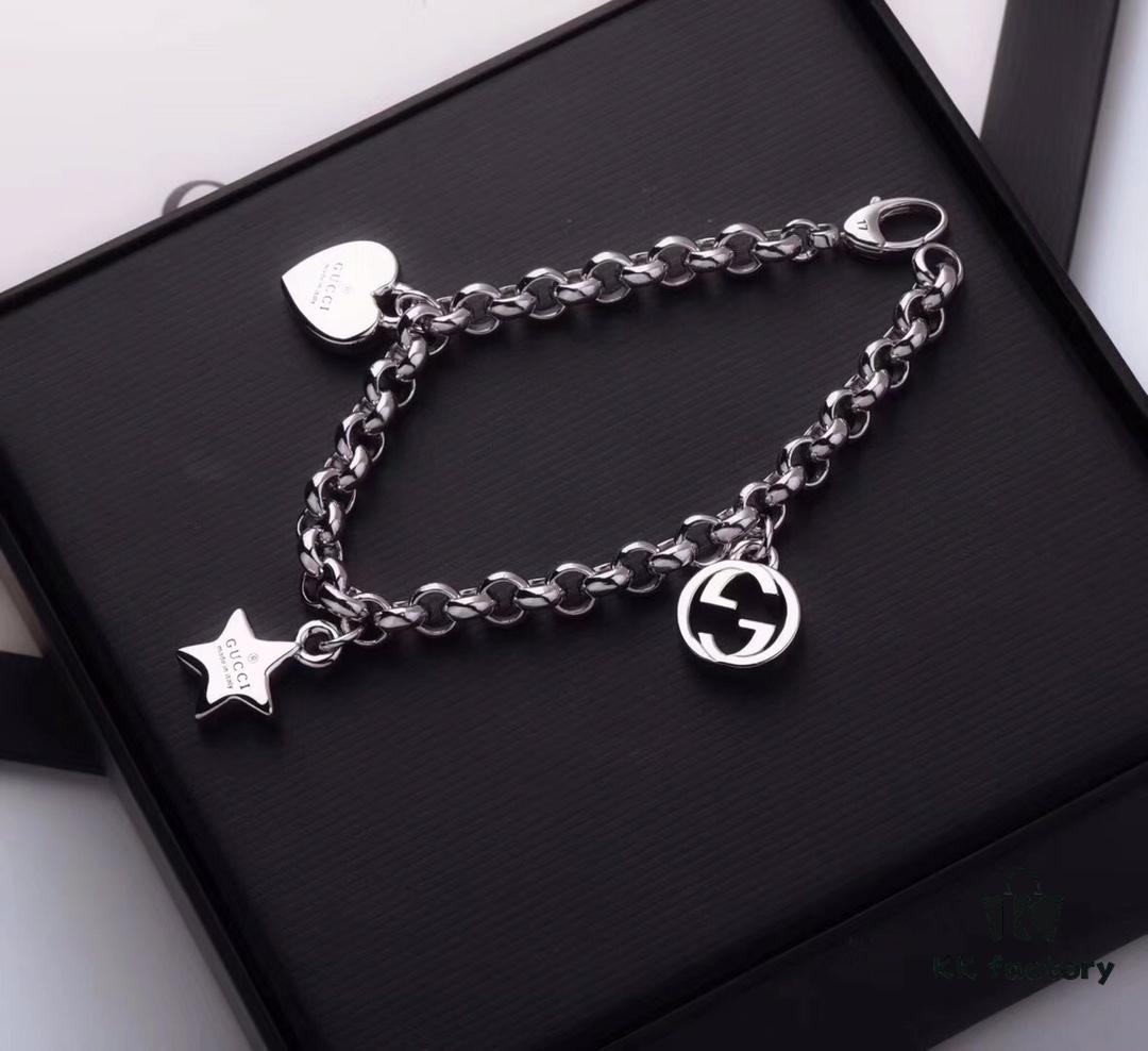 Authentic Counter Sample 2019 New Gucci Bracelet - 33g Version! Only True-to-Original on Market! 925 Sterling Silver with Anti-Counterfeit Logo Code