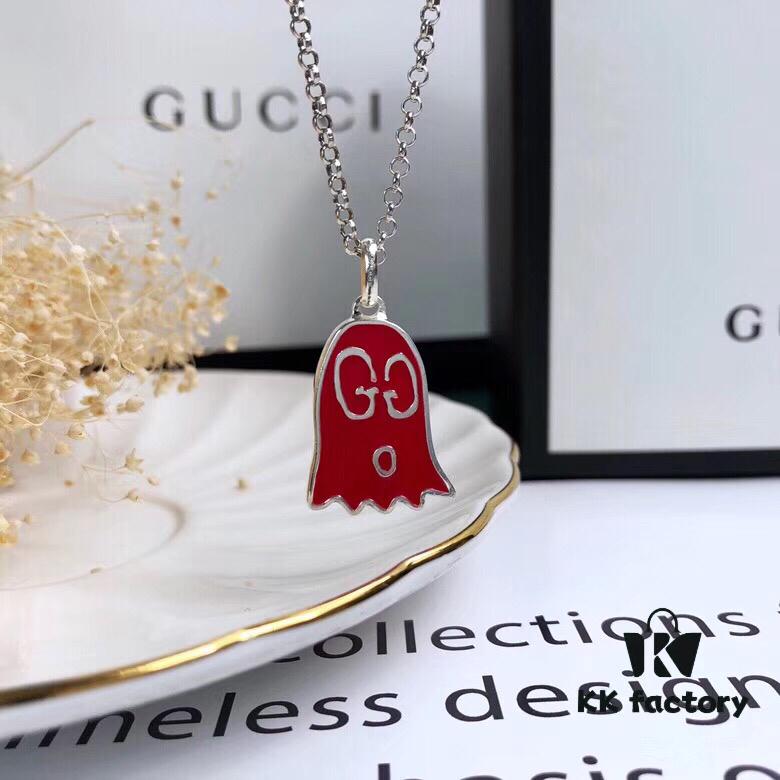 Gucci Ghost Enamel Silver Necklace