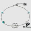 New Heavyweight Double G Turquoise Necklace and Bracelet Set with Daisy Pendant