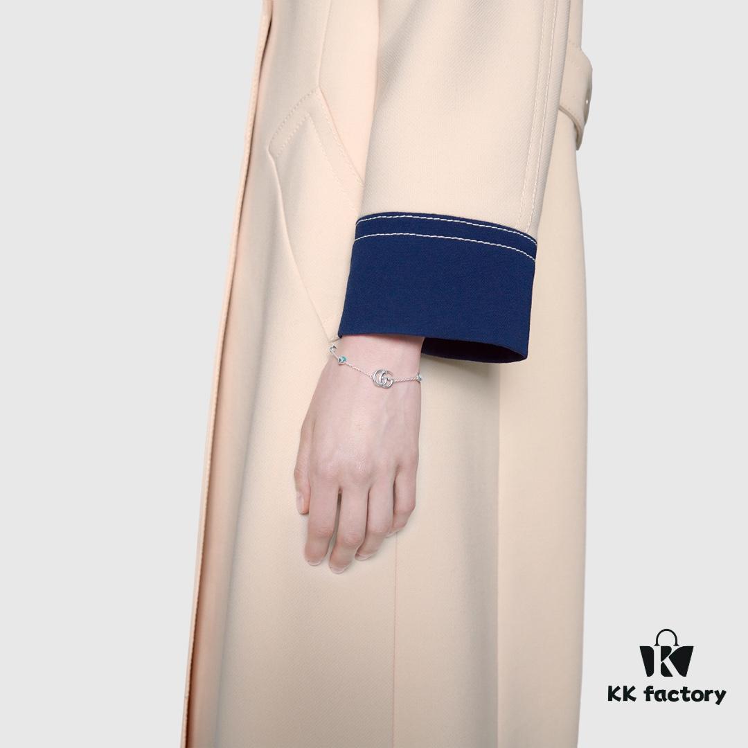 New Heavyweight Double G Turquoise Necklace and Bracelet Set with Daisy Pendant