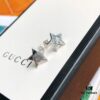 Exclusive Launch! Five-pointed Star ✨🌟 Finally Available! Original Custom Gucci Blind For Love Sterling Silver Earrings, Heart-shaped Silver Studs Engraved with Iconic Gucci Motifs Including Eyes, Hearts, and the Phrase 'Blind For Love', Unisex Design Perfect as Couple's Jewelry, Ideal for Gifting or Personal Use!
