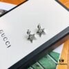 Exclusive Launch! Five-pointed Star ✨🌟 Finally Available! Original Custom Gucci Blind For Love Sterling Silver Earrings, Heart-shaped Silver Studs Engraved with Iconic Gucci Motifs Including Eyes, Hearts, and the Phrase 'Blind For Love', Unisex Design Perfect as Couple's Jewelry, Ideal for Gifting or Personal Use!