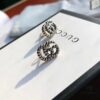 New Arrival Sterling Silver Stud Earrings Featuring Interlocking GG Motif on Twisted Ribbon Design