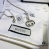 Gucci Real Photo One-to-One Replica Sticker, Labels, Receipt Included, Pure Silver Double G Necklace, Unisex Fashion Minimalist Design