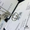Gucci Real Photo One-to-One Replica Sticker, Labels, Receipt Included, Pure Silver Double G Necklace, Unisex Fashion Minimalist Design