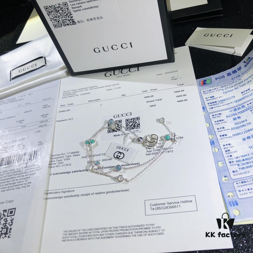 Gucci Real Photo One-to-One Replica Sticker, Labels, Receipt Included, Pure Silver Double G Necklace, Unisex Fashion Minimalist Design