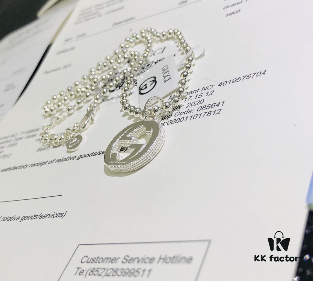 Gucci Necklace, Real Photo Match, 1:1 Replica with Stickers, Tags, Labels, and Receipt Included, Gucci Fashion Simple Style Unique Design Silver Made Refined Double G Pendant Unisex Trending Hot Item