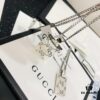 Gucci Official Photos Replica One-to-One Sticker, Labels, Receipt Included, Gucci Ghost Skull Necklace, Double G Texture Pendant, Artistic Design, 65cm Chain Length, Must-Have for Fashion Enthusiasts