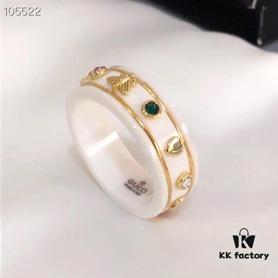 Gucci Original Order Level New Resin Classic White Ring