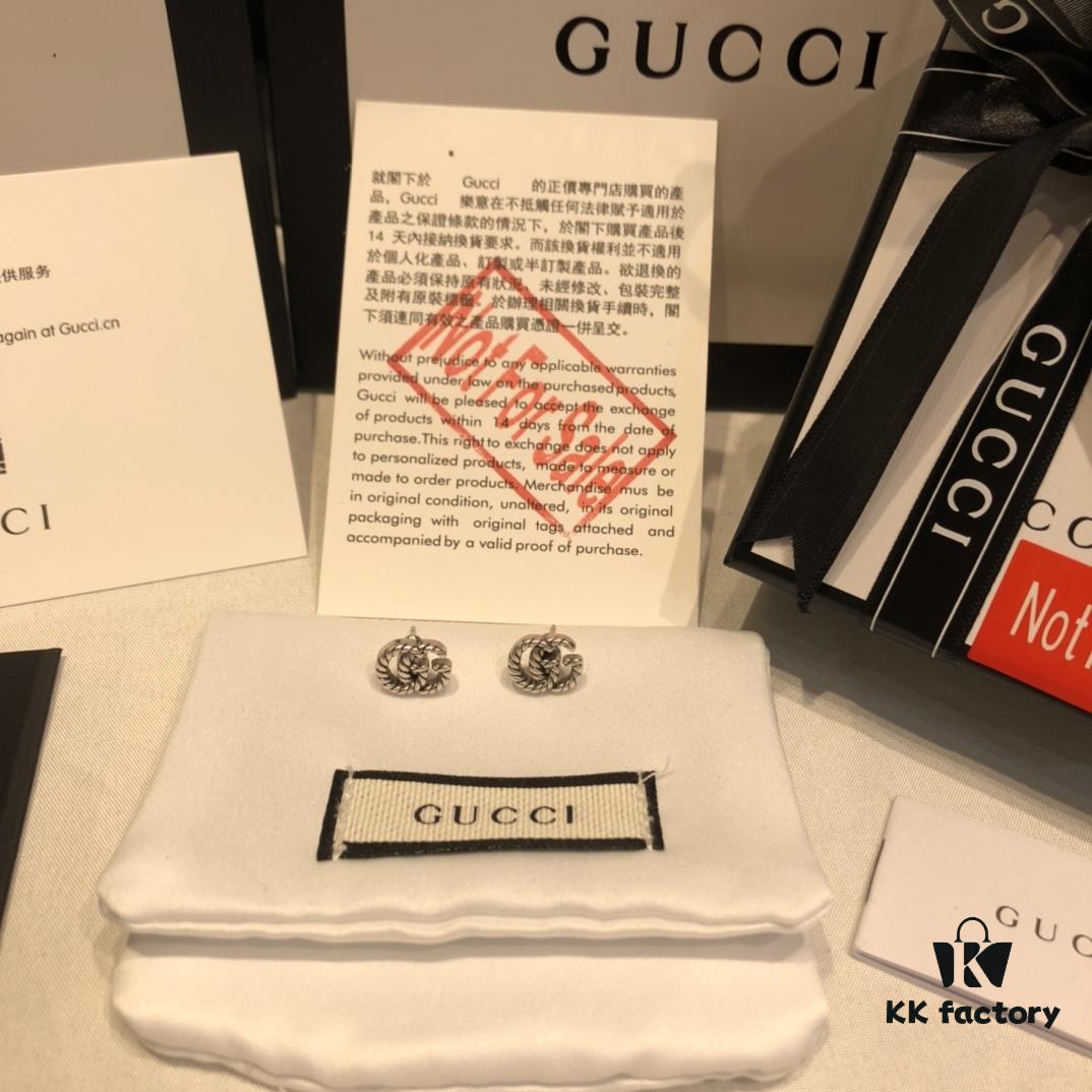 GUCCI Double G Twisted Rope Stud Earrings