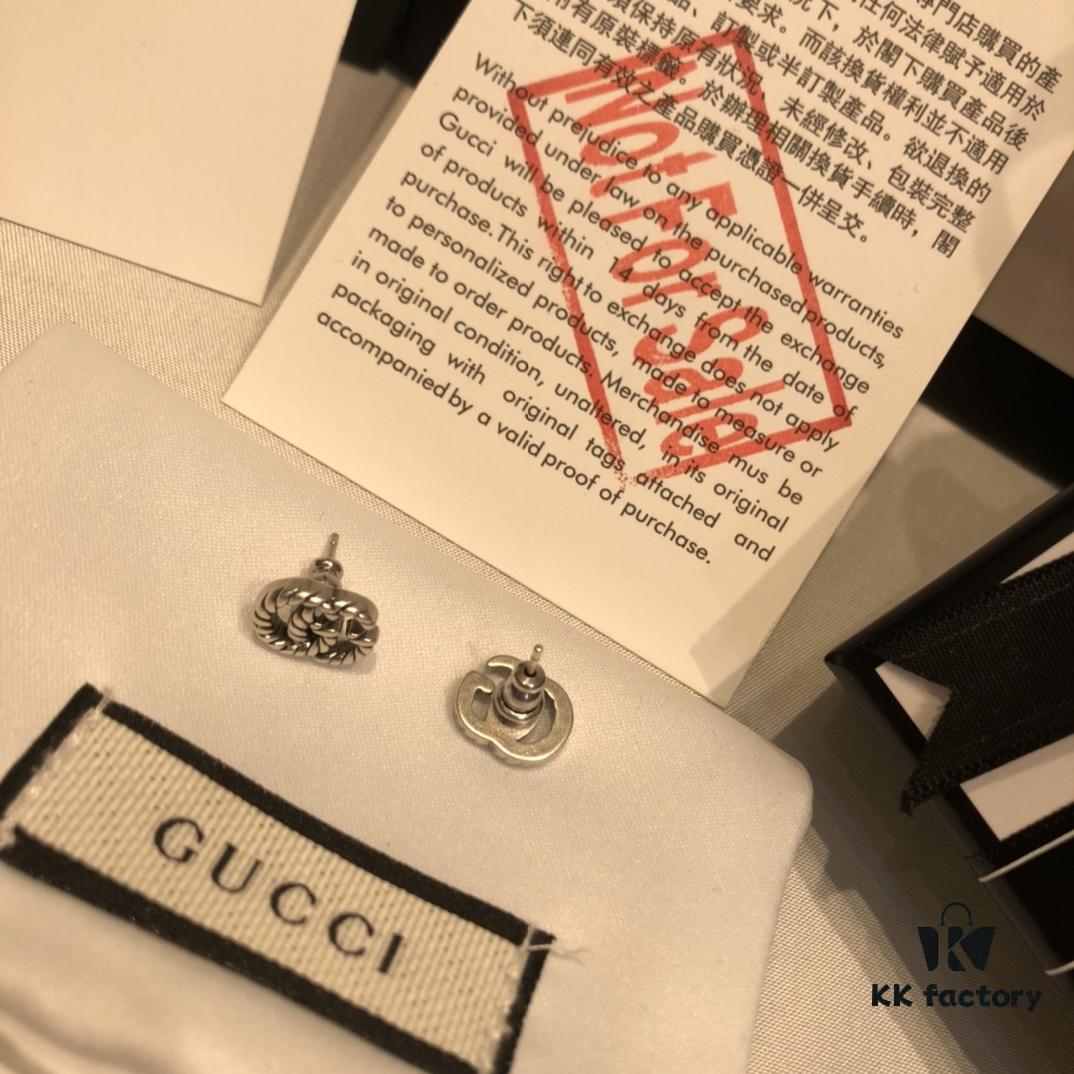 GUCCI Double G Twisted Rope Stud Earrings