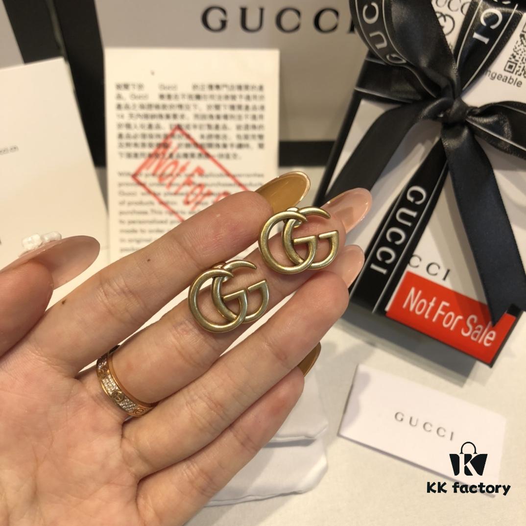 GUCCI Retro Double G Stud Earrings