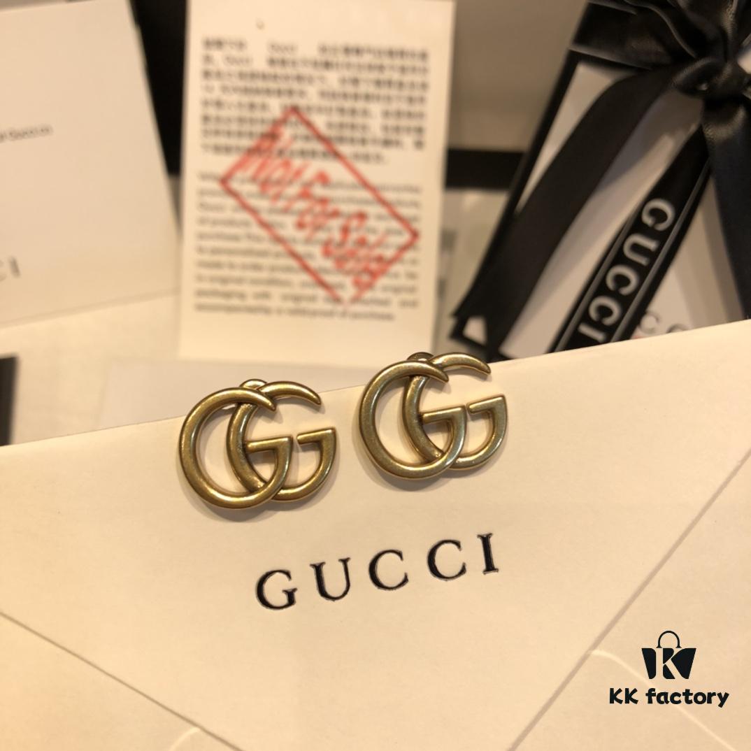 GUCCI Retro Double G Stud Earrings