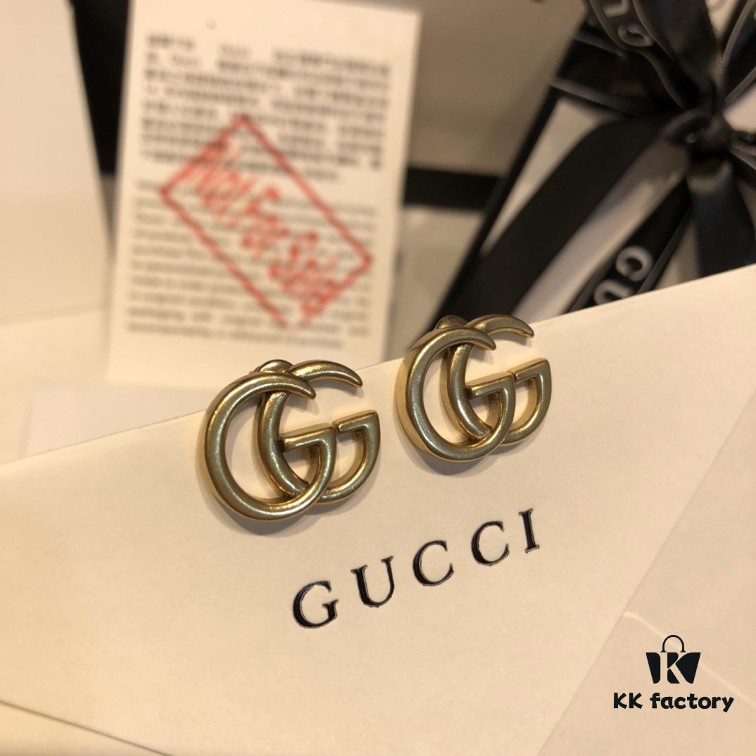 GUCCI Retro Double G Stud Earrings