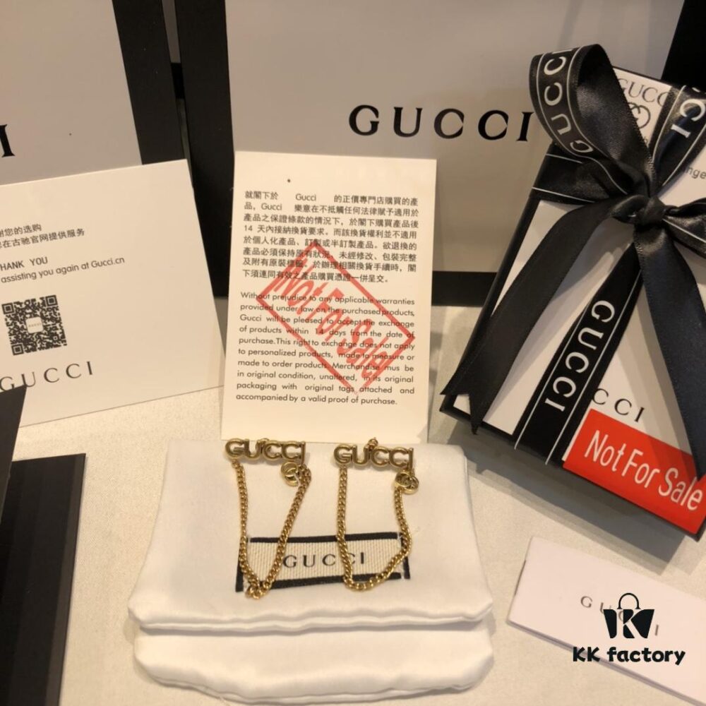 GUCCI Tassel Double G Stud Earrings