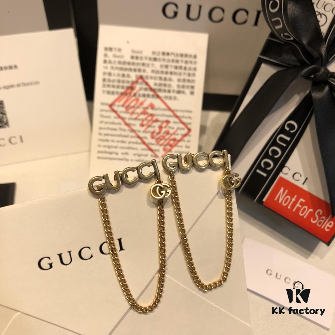 GUCCI Tassel Double G Stud Earrings