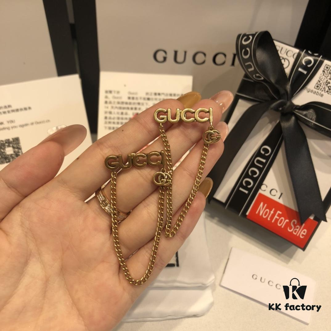 GUCCI Tassel Double G Stud Earrings