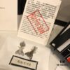 GUCCI Full Diamond Double G Bee Stud Earrings