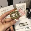 GUCCI Diamond-Circled Double G Brooch