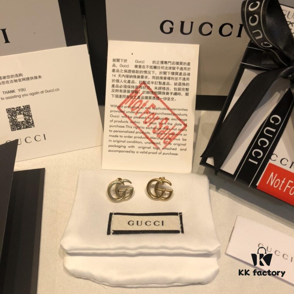 GUCCI Retro Double G Stud Earrings