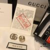 GUCCI Full Diamond Double G Stud Earrings