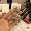 GUCCI Diamond-Paved Double G Set Necklace and Stud Earrings