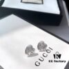 Exclusive Launch! Now Available! Authentic Custom Gucci Blind For Love Pure Silver Earrings, Heart-shaped Silver Studs Engraved with Iconic Gucci Motifs Including Eyes, Hearts, and the Phrase 'Blind For Love', Unisex Design Perfect for Couples, Comes with Full Packaging, Ideal as a Gift or for Personal Use!