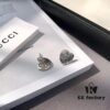 Exclusive Launch! Now Available! Authentic Custom Gucci Blind For Love Pure Silver Earrings, Heart-shaped Silver Studs Engraved with Iconic Gucci Motifs Including Eyes, Hearts, and the Phrase 'Blind For Love', Unisex Design Perfect for Couples, Comes with Full Packaging, Ideal as a Gift or for Personal Use!