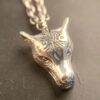 Gucci Wolf Head Silver Necklace, Vintage Style, Hand-Carved Siberian Tiger Design