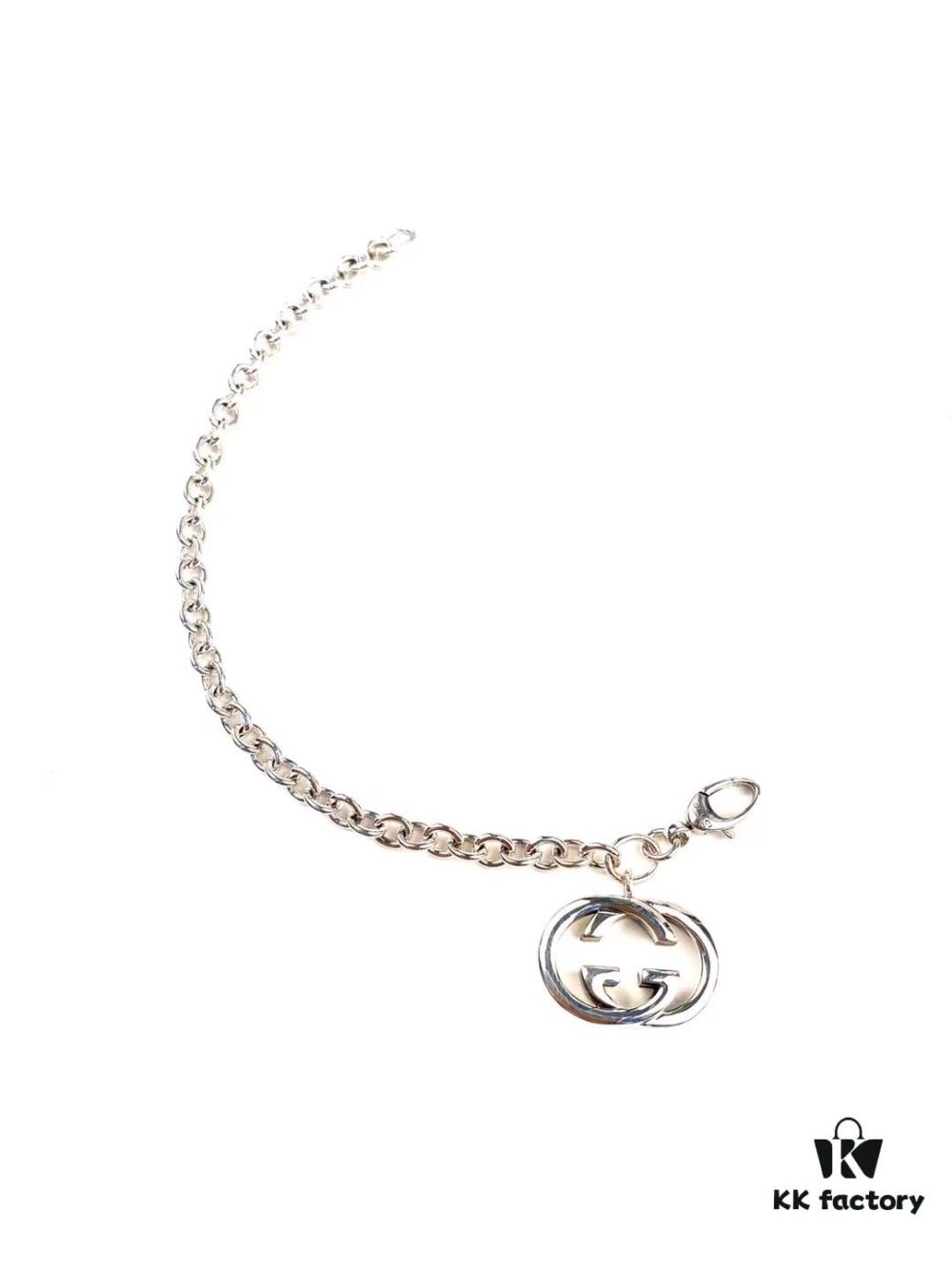 Gucci Bracelet with Interlocking Double G Pendant, Iconic Symbol of the Spirit, Crafted in Sterling Silver