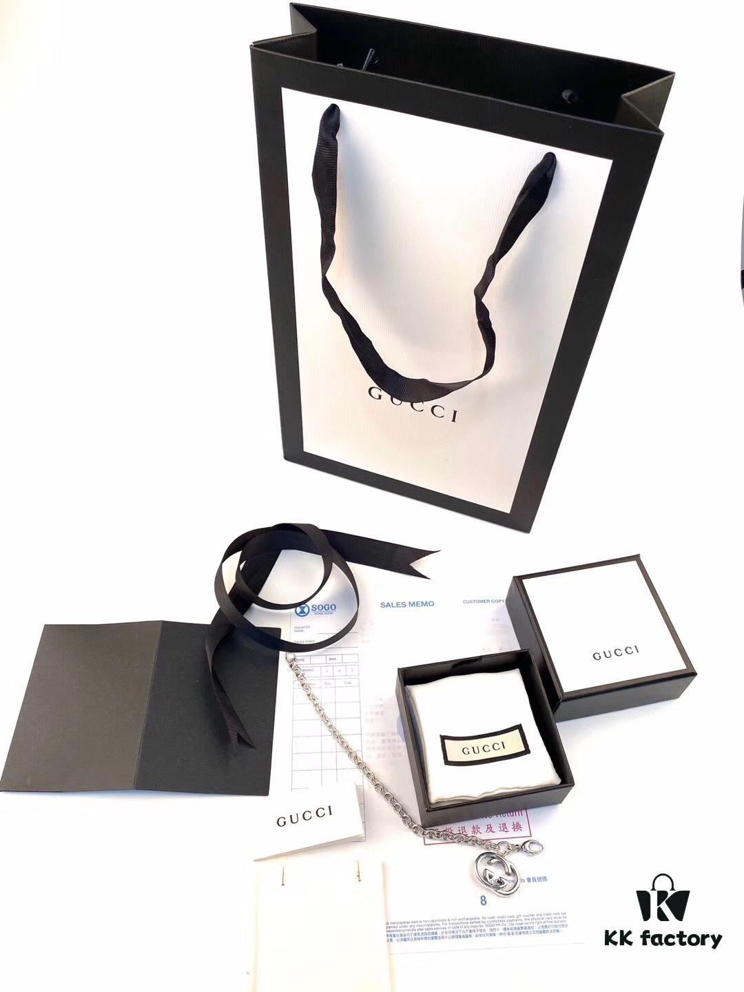 Gucci Bracelet with Interlocking Double G Pendant, Iconic Symbol of the Spirit, Crafted in Sterling Silver