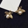 Gucci Bee Stud Earrings with Vintage Charm, Sparkling Diamonds, Small and Exquisite